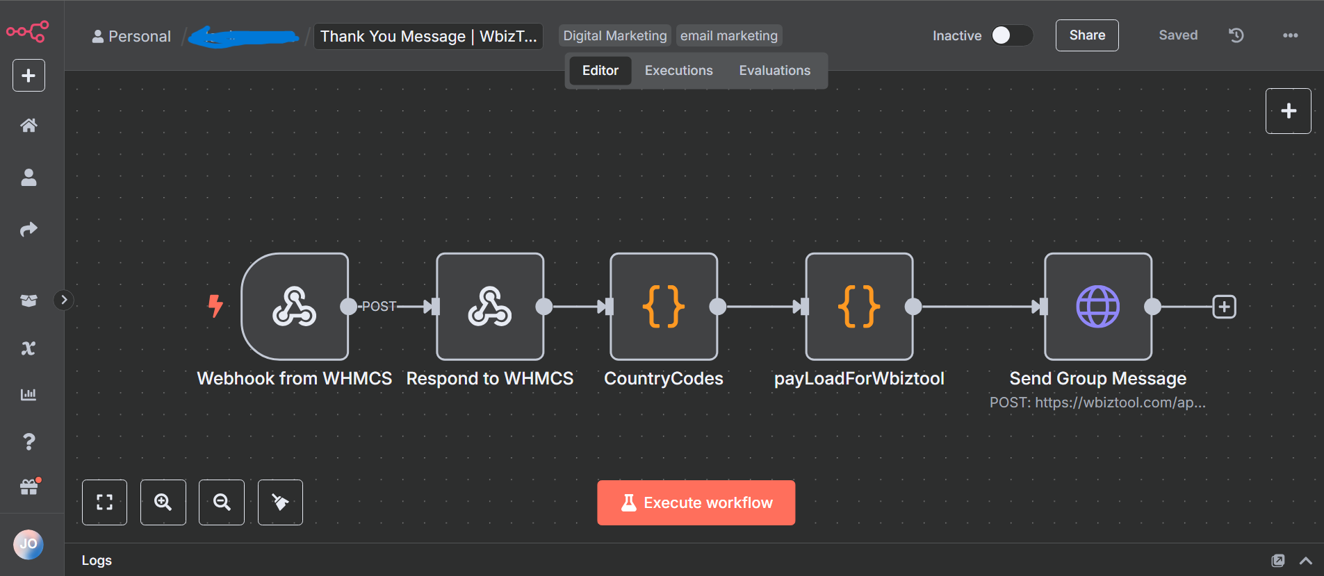 n8n workflow example
